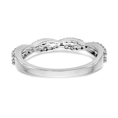 14K White Gold Twist Design 1/3 carat Complete Diamond Band