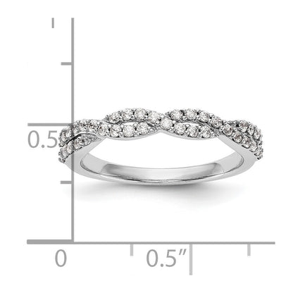 14K White Gold Twist Design 1/3 carat Complete Diamond Band