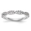 14K White Gold Twist Design 1/3 carat Complete Diamond Band
