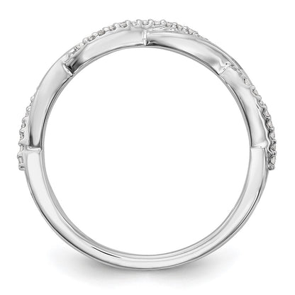 14K White Gold Twist Design 1/8 carat Complete Diamond Band