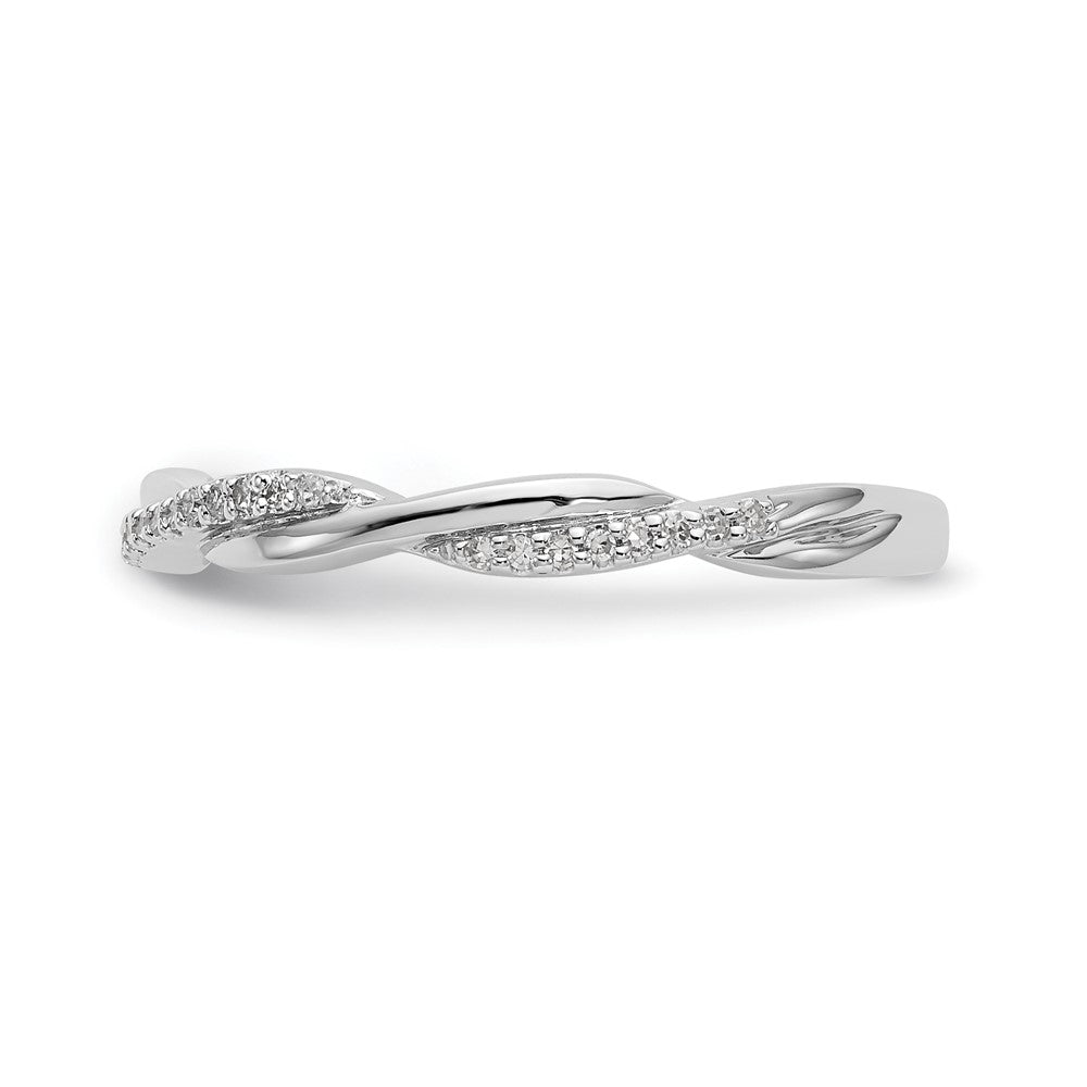 14K White Gold Twist Design 1/8 carat Complete Diamond Band
