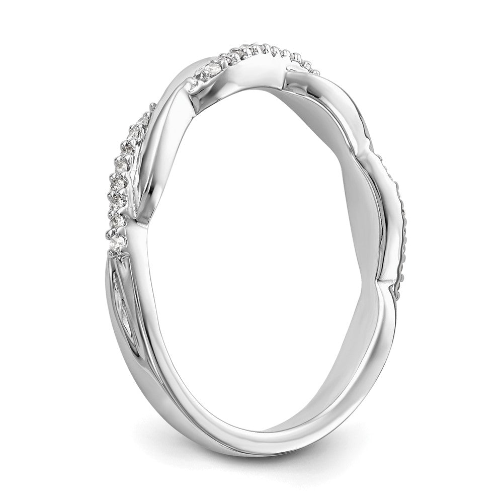 14K White Gold Twist Design 1/8 carat Complete Diamond Band