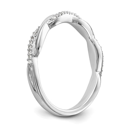 14K White Gold Twist Design 1/8 carat Complete Diamond Band