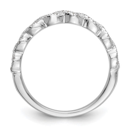 14K White Gold Twist Design 1/6 carat Complete Diamond Band