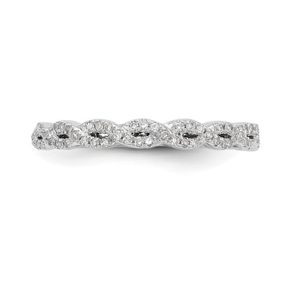 14K White Gold Twist Design 1/6 carat Complete Diamond Band