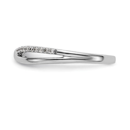 14K White Gold Twist Design 1/10 carat Complete Diamond Band