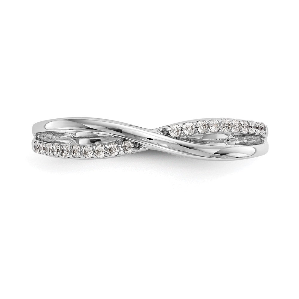 14K White Gold Twist Design 1/10 carat Complete Diamond Band