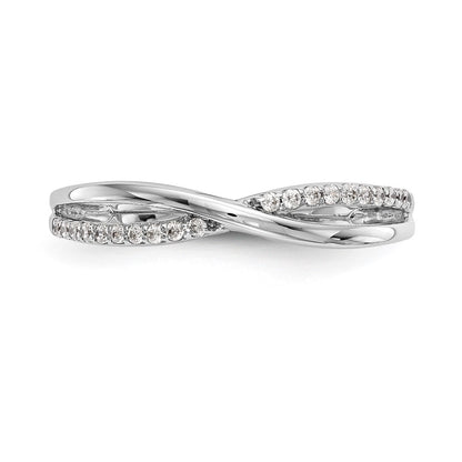 14K White Gold Twist Design 1/10 carat Complete Diamond Band