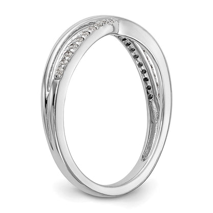 14K White Gold Twist Design 1/10 carat Complete Diamond Band