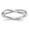 14K White Gold Twist Design 1/10 carat Complete Diamond Band