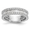 14K White Gold 1.5 carat Baguette/Round Diamond Complete Band