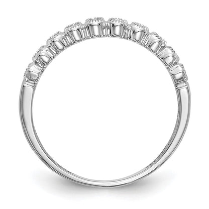 14K White Gold Bezel-set 1/10 carat Complete Diamond Band