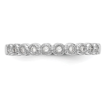 14K White Gold Bezel-set 1/10 carat Complete Diamond Band