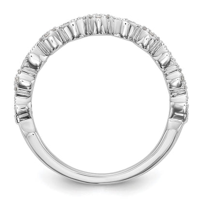 14K White Gold Fancy 1/6 carat Diamond Complete Wedding Band