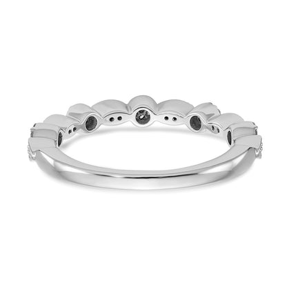 14K White Gold Fancy 1/6 carat Diamond Complete Wedding Band