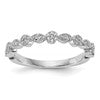 14K White Gold Fancy 1/6 carat Diamond Complete Wedding Band