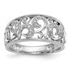 14K White Gold Swirled 1/6 carat Complete Diamond Band