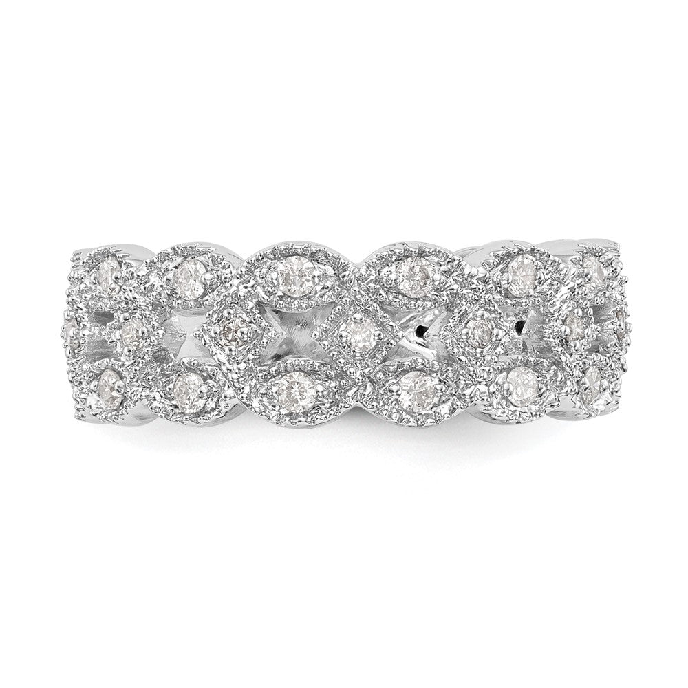 14k White Gold 1/2 carat Lab Grown Diamond VS/SI+ G+ Complete Link Band