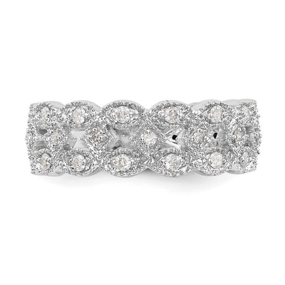 14k White Gold 1/2 carat Lab Grown Diamond VS/SI+ G+ Complete Link Band