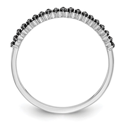 14K White Gold 1/6 carat Black Diamond Complete Band
