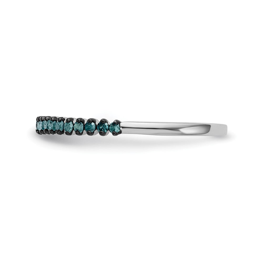 14K White Gold 1/6 carat Black Diamond Complete Band