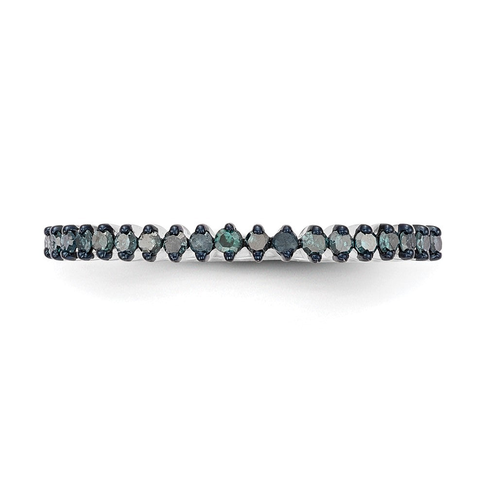 14K White Gold 1/6 carat Black Diamond Complete Band