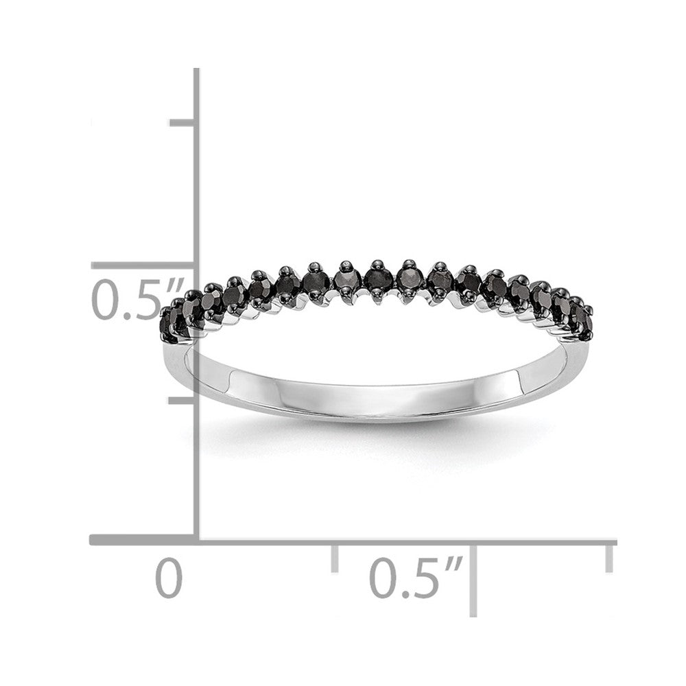 14K White Gold 1/6 carat Black Diamond Complete Band