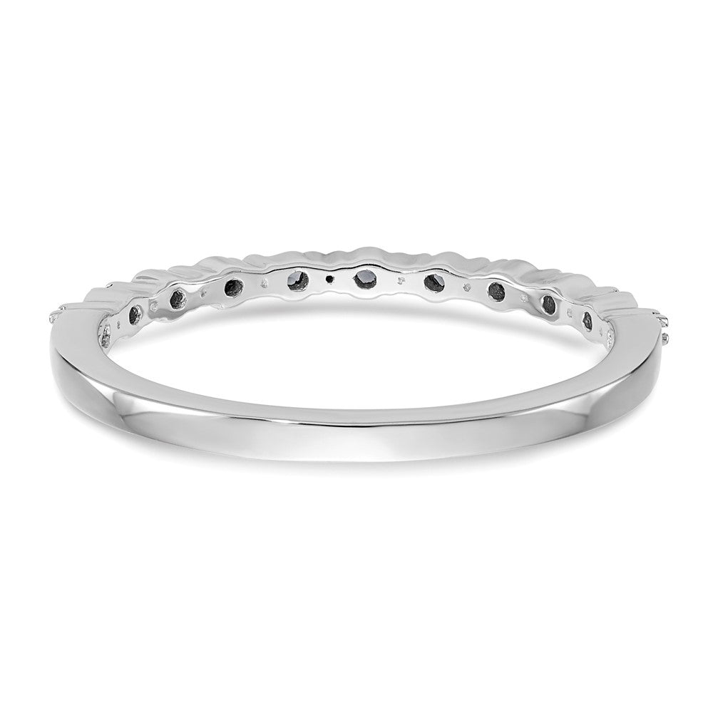 14K White Gold 1/10 carat Blue Diamond Complete Band