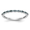 14K White Gold 1/10 carat Blue Diamond Complete Band