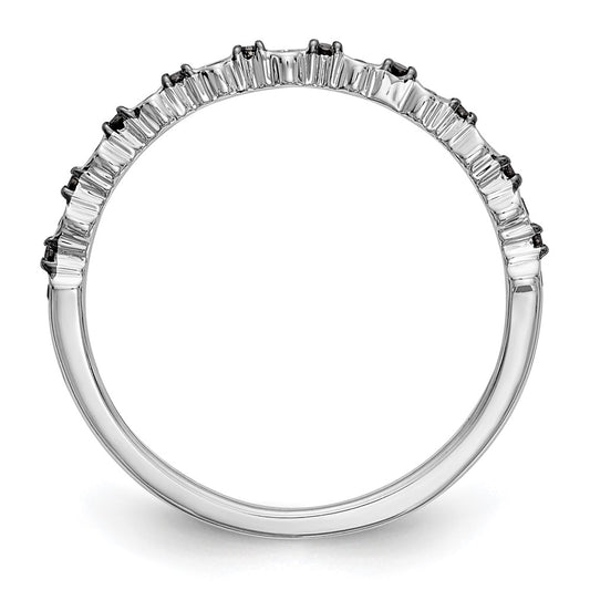 14K White Gold 1/10 carat Black Diamond Complete Band