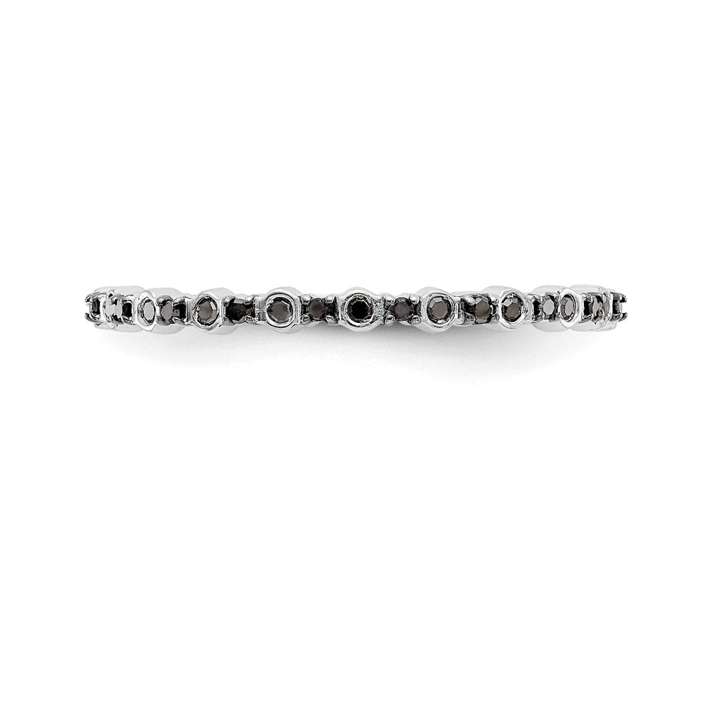 14K White Gold 1/10 carat Black Diamond Complete Band