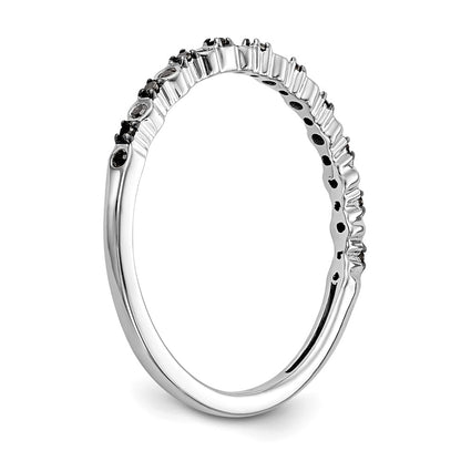 14K White Gold 1/10 carat Black Diamond Complete Band