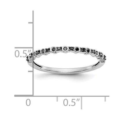 14K White Gold 1/10 carat Black Diamond Complete Band