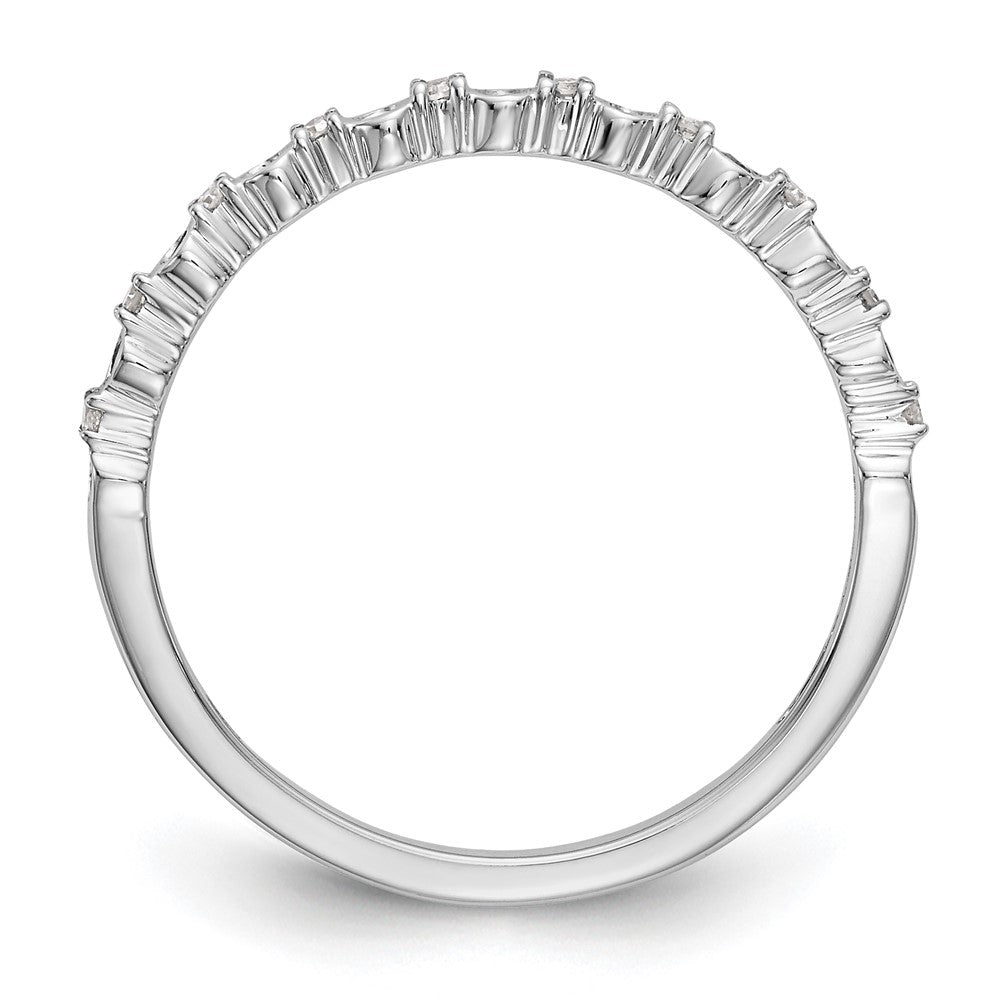 14K White Gold 1/10 carat Blue and White Diamond Complete Band