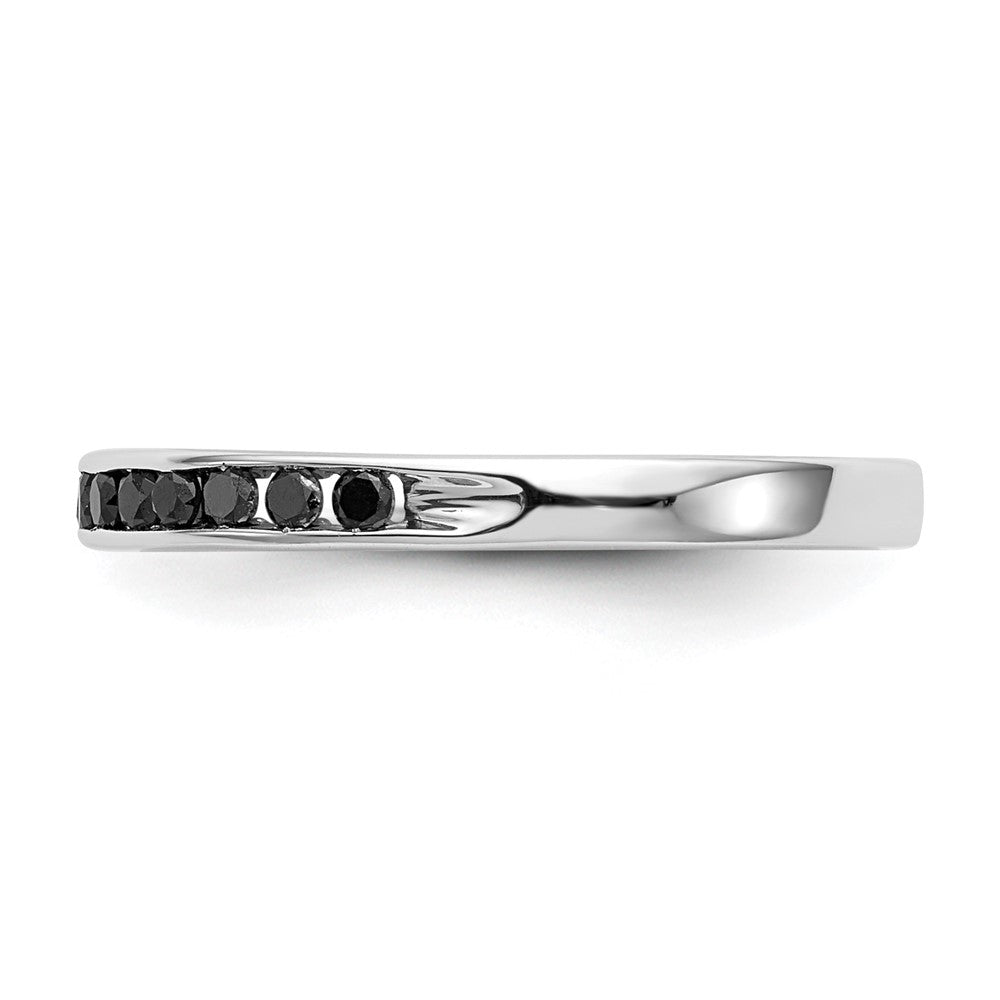 14K White Gold 1/4 carat Black Diamond Complete Channel Band