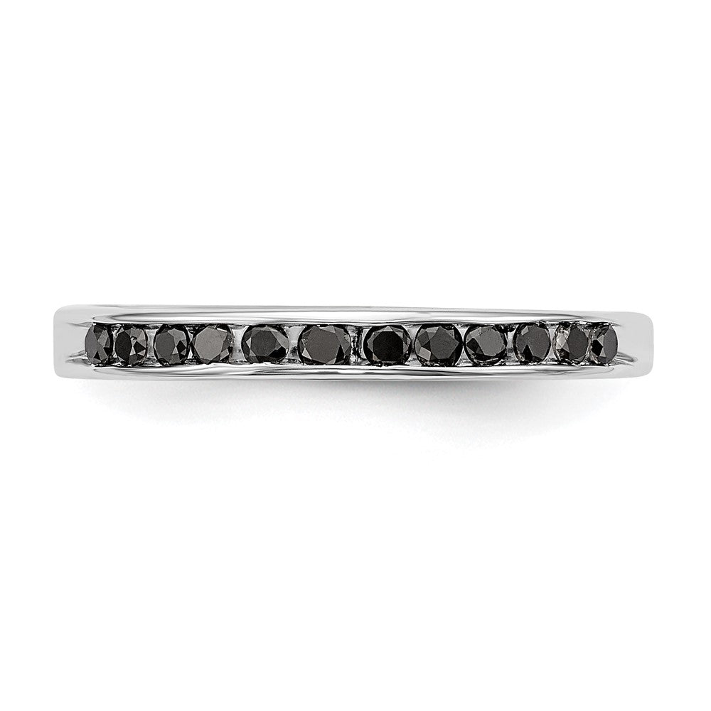 14K White Gold 1/4 carat Black Diamond Complete Channel Band
