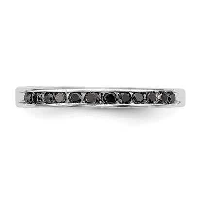 14K White Gold 1/4 carat Black Diamond Complete Channel Band