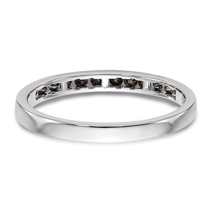 14K White Gold 1/4 carat Black Diamond Complete Channel Band