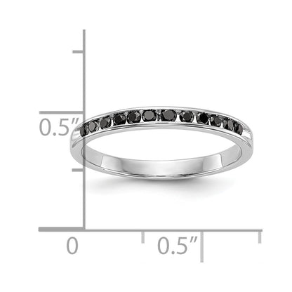 14K White Gold 1/4 carat Black Diamond Complete Channel Band