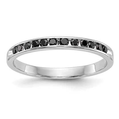 14K White Gold 1/4 carat Black Diamond Complete Channel Band
