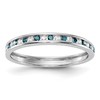 14K White Gold 1/4 carat Blue and White Diamond Complete Channel Band