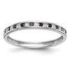 14K White Gold 1/4 carat Black and White Diamond Complete Channel Band