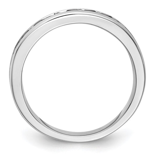14K White Gold 3/4 carat Black Diamond Complete Channel Band
