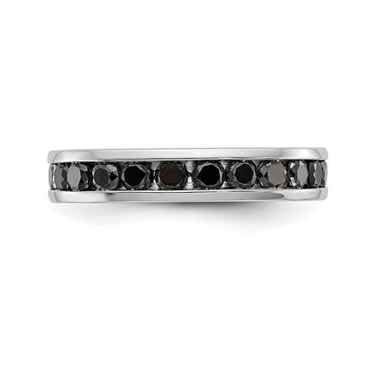 14K White Gold 3/4 carat Black Diamond Complete Channel Band