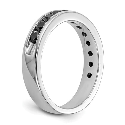 14K White Gold 3/4 carat Black Diamond Complete Channel Band