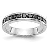 14K White Gold 3/4 carat Black Diamond Complete Channel Band