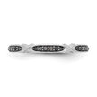 14k White Gold X-Design 1/10 carat Black Diamond Complete Band