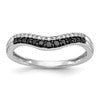 14k White Gold 1/5 carat Black and White Diamond Contoured Complete Band