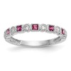 10k White Gold 1/10 carat Diamond and Ruby Band