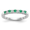 10K White Gold Diamond and Emerald Band